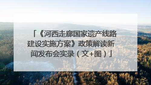 《河西走廊国家遗产线路建设实施方案》政策解读新闻发布会实录（文+图）