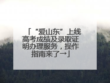 “爱山东”上线高考成绩及录取证明办理服务，操作指南来了→
