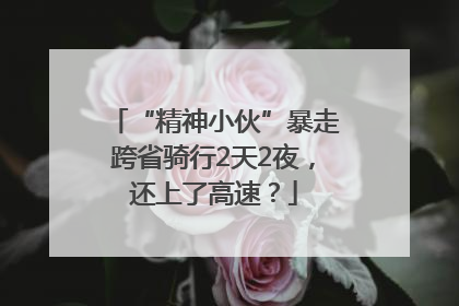 “精神小伙”暴走跨省骑行2天2夜，还上了高速？