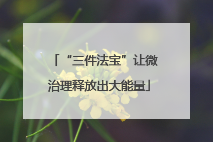 “三件法宝”让微治理释放出大能量