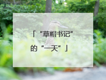 “草帽书记”的“一天”