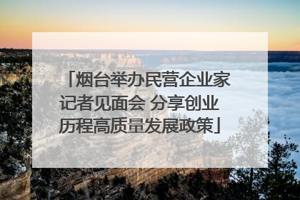 烟台举办民营企业家记者见面会 分享创业历程高质量发展政策