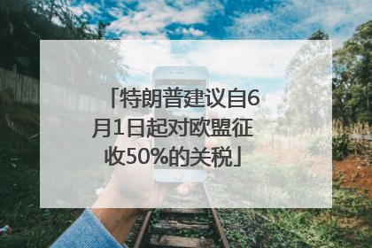 特朗普建议自6月1日起对欧盟征收50%的关税