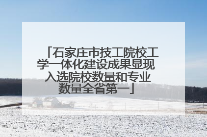 石家庄市技工院校工学一体化建设成果显现 入选院校数量和专业数量全省第一