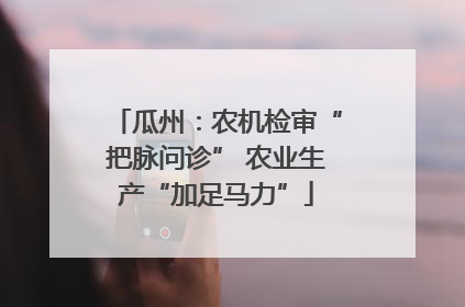 瓜州：农机检审“把脉问诊” 农业生产“加足马力”