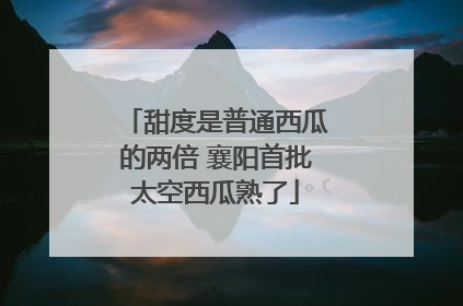 甜度是普通西瓜的两倍 襄阳首批太空西瓜熟了