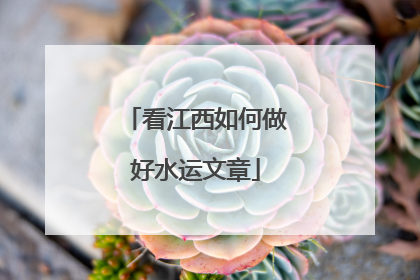 看江西如何做好水运文章
