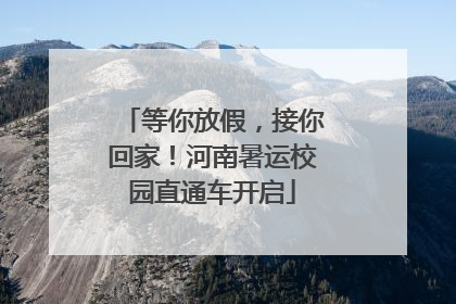 等你放假，接你回家！河南暑运校园直通车开启