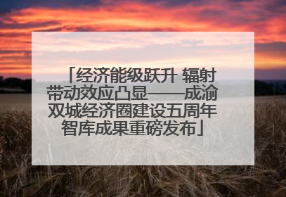经济能级跃升 辐射带动效应凸显——成渝双城经济圈建设五周年智库成果重磅发布