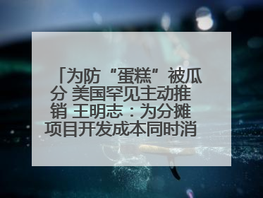 为防“蛋糕”被瓜分 美国罕见主动推销 王明志：为分摊项目开发成本同时消除潜在威胁