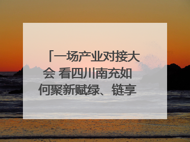 一场产业对接大会 看四川南充如何聚新赋绿、链享未来｜打赢经济发展翻身仗
