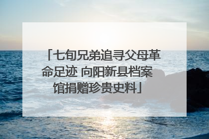 七旬兄弟追寻父母革命足迹 向阳新县档案馆捐赠珍贵史料