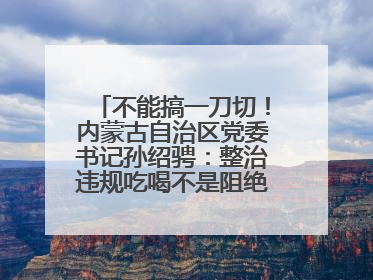 不能搞一刀切！内蒙古自治区党委书记孙绍骋：整治违规吃喝不是阻绝正常人际交往、黯淡人间烟火