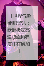 世界气象组织警告：欧洲极端高温频率和强度正在增加