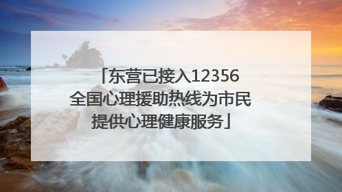 东营已接入12356全国心理援助热线为市民提供心理健康服务