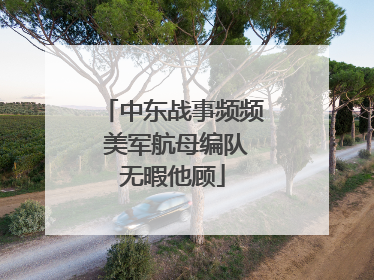 中东战事频频 美军航母编队无暇他顾