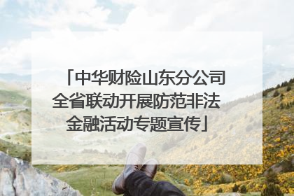 中华财险山东分公司全省联动开展防范非法金融活动专题宣传