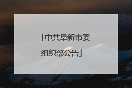 中共阜新市委组织部公告