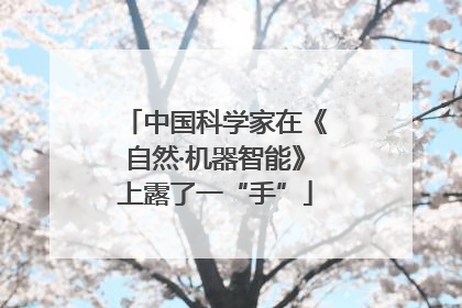 中国科学家在《自然·机器智能》上露了一“手”
