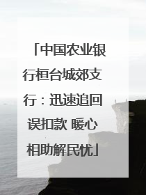 中国农业银行桓台城郊支行：迅速追回误扣款 暖心相助解民忧