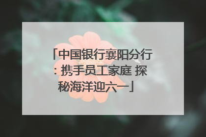 中国银行襄阳分行：携手员工家庭 探秘海洋迎六一