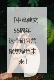 中意建交55周年 这个研习营聚焦绿色未来