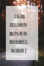 乐陵：基层政务服务改革跑出便民新速度