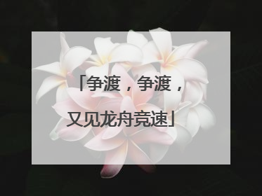 争渡，争渡，又见龙舟竞速