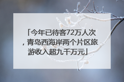 今年已待客72万人次，青岛西海岸两个片区旅游收入超九千万元
