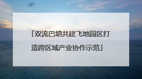 双流巴塘共建飞地园区打造跨区域产业协作示范