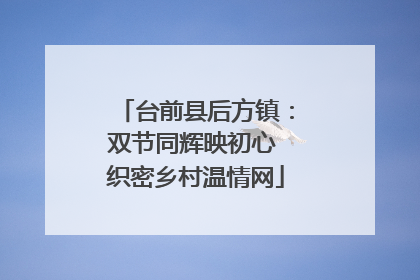 台前县后方镇：双节同辉映初心 织密乡村温情网