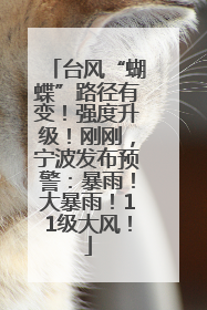 台风“蝴蝶”路径有变！强度升级！刚刚，宁波发布预警：暴雨！大暴雨！11级大风！
