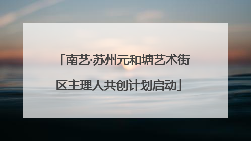 南艺·苏州元和塘艺术街区主理人共创计划启动