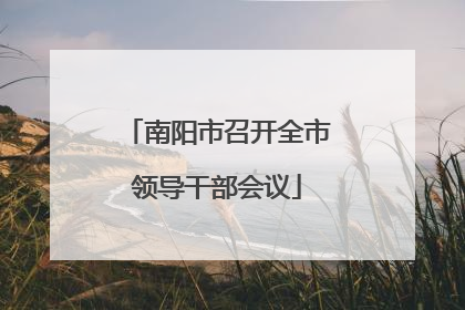 南阳市召开全市领导干部会议