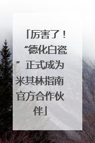 厉害了！“德化白瓷”正式成为米其林指南官方合作伙伴