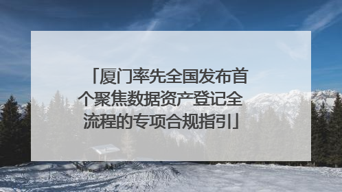 厦门率先全国发布首个聚焦数据资产登记全流程的专项合规指引