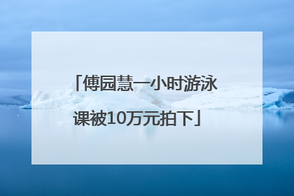 傅园慧一小时游泳课被10万元拍下