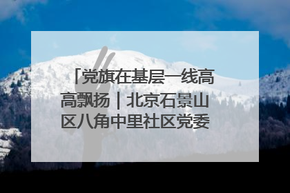 党旗在基层一线高高飘扬｜北京石景山区八角中里社区党委：用脚步丈量民生