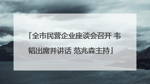 全市民营企业座谈会召开 韦韬出席并讲话 范兆森主持