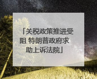 关税政策推进受阻 特朗普政府求助上诉法院