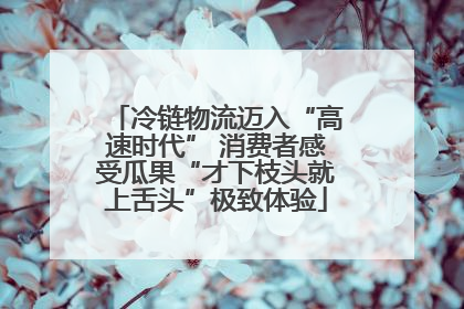 冷链物流迈入“高速时代” 消费者感受瓜果“才下枝头就上舌头”极致体验