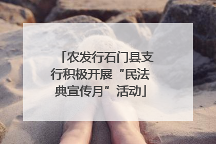 农发行石门县支行积极开展“民法典宣传月”活动