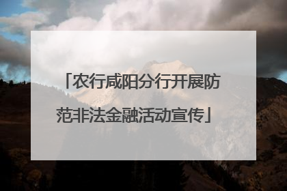 农行咸阳分行开展防范非法金融活动宣传