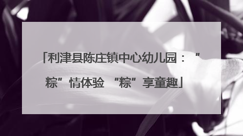 利津县陈庄镇中心幼儿园：“粽”情体验 “粽”享童趣
