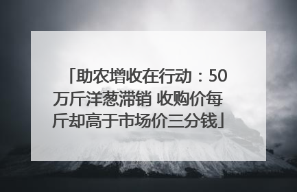 助农增收在行动：50万斤洋葱滞销 收购价每斤却高于市场价三分钱
