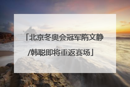 北京冬奥会冠军隋文静/韩聪即将重返赛场