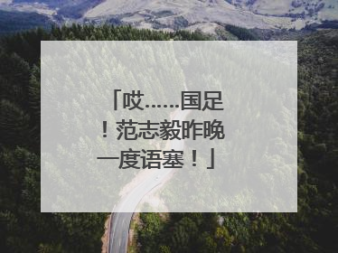 哎……国足！范志毅昨晚一度语塞！