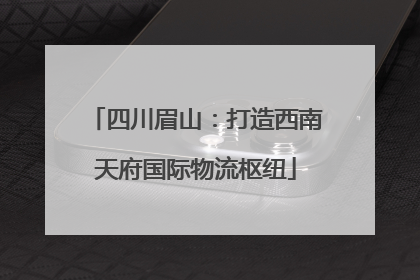 四川眉山：打造西南天府国际物流枢纽