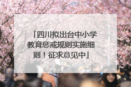 四川拟出台中小学教育惩戒规则实施细则！征求意见中