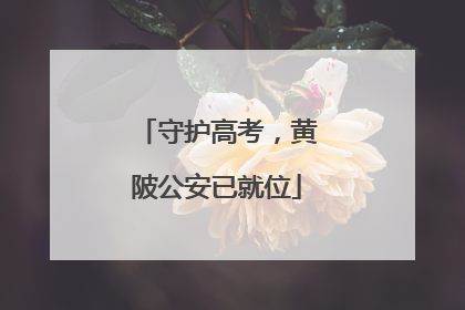 守护高考，黄陂公安已就位